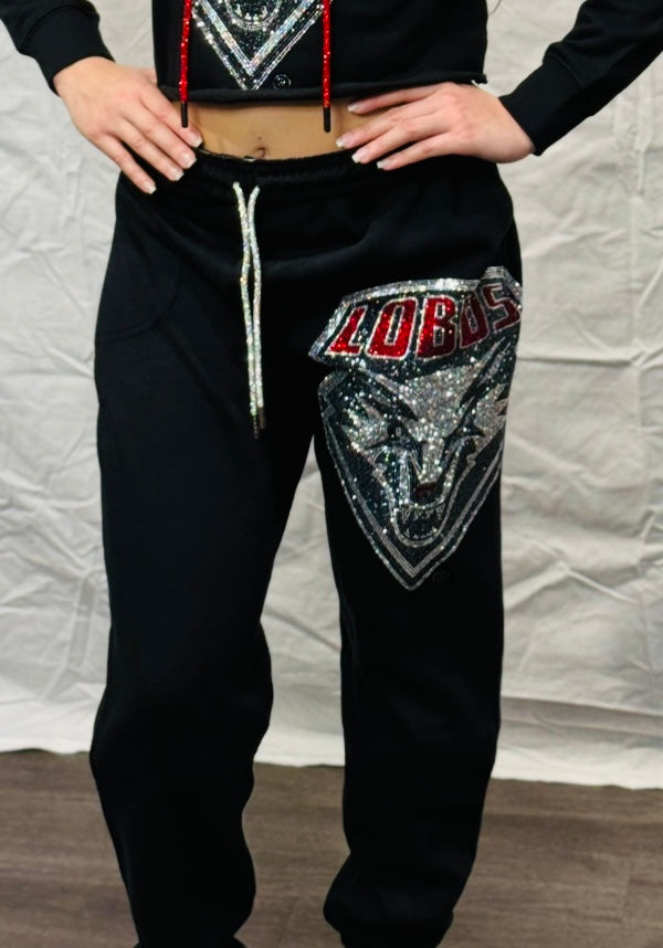 New Mexico Lobos Pants Rhinestone Hoodie