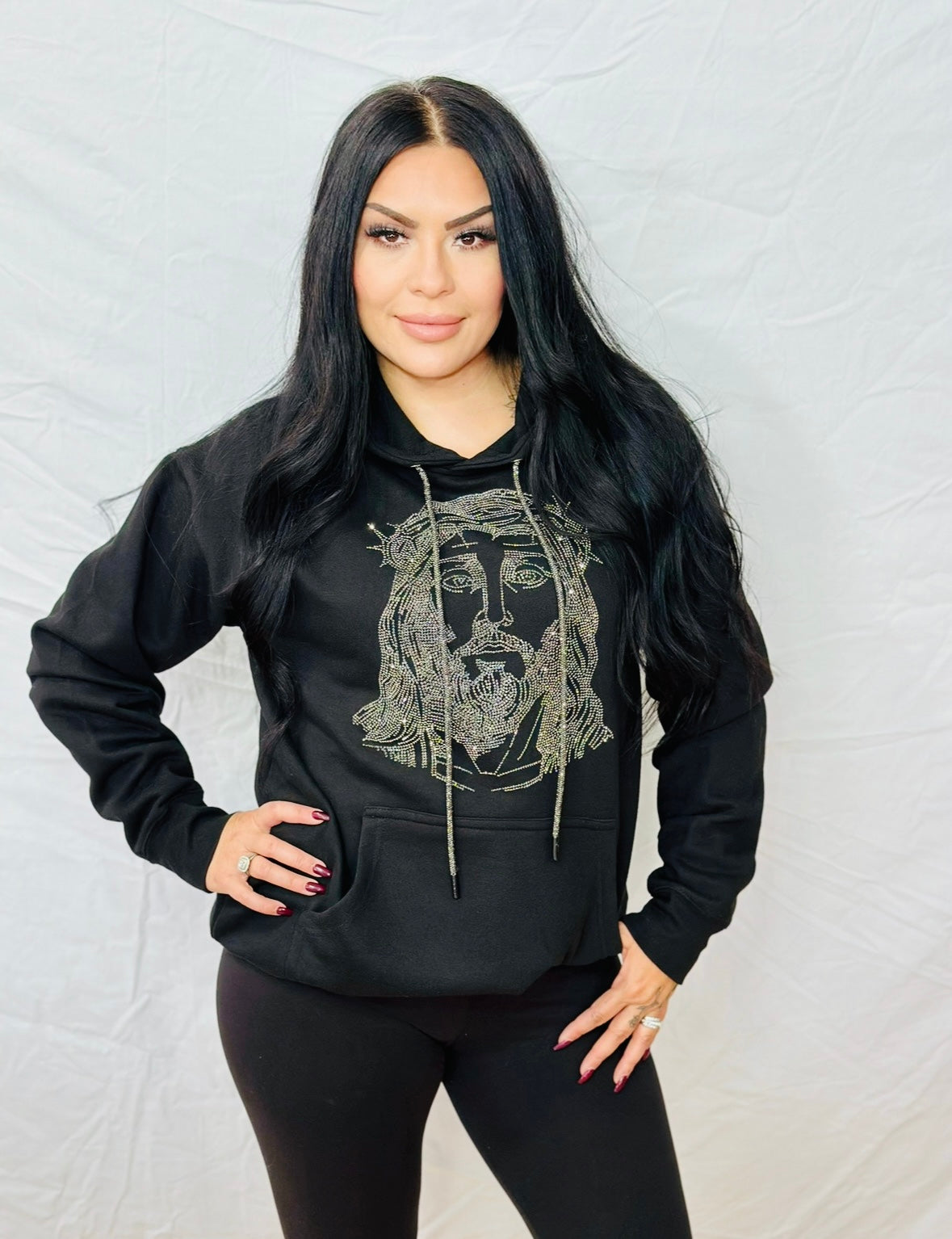 Jesus Rhinestone Hoodie