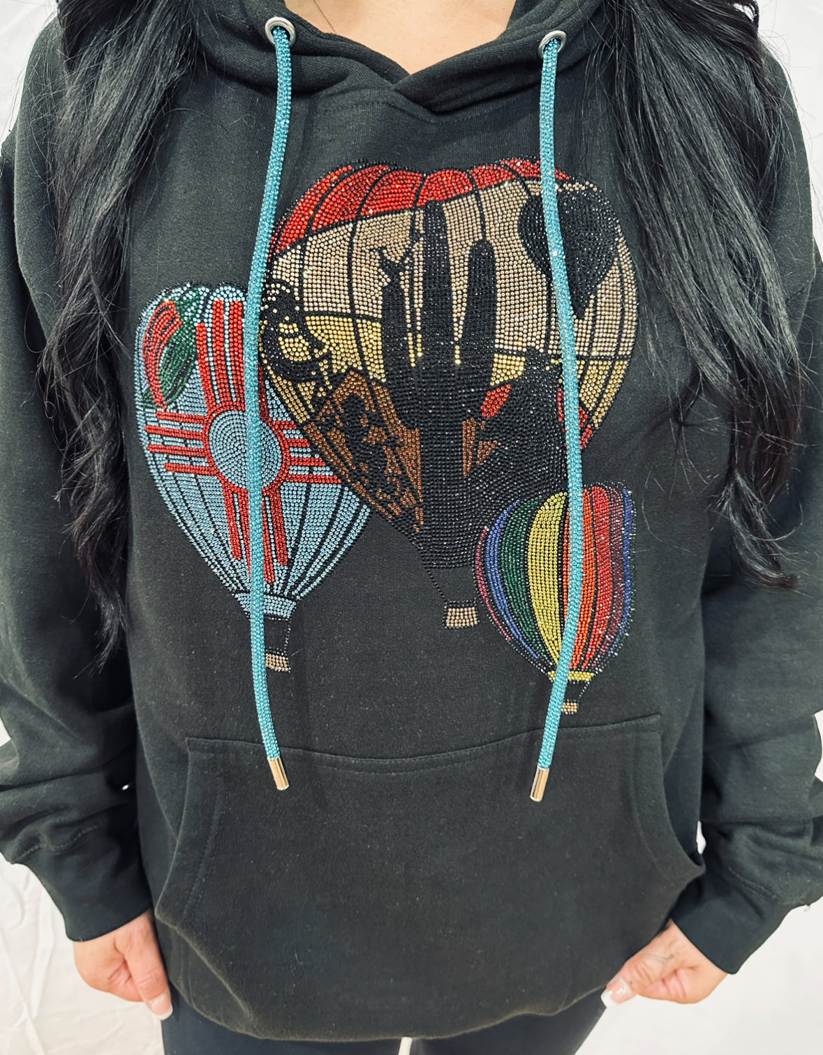 Hot Air NM Balloon Rhinestone Hoodie