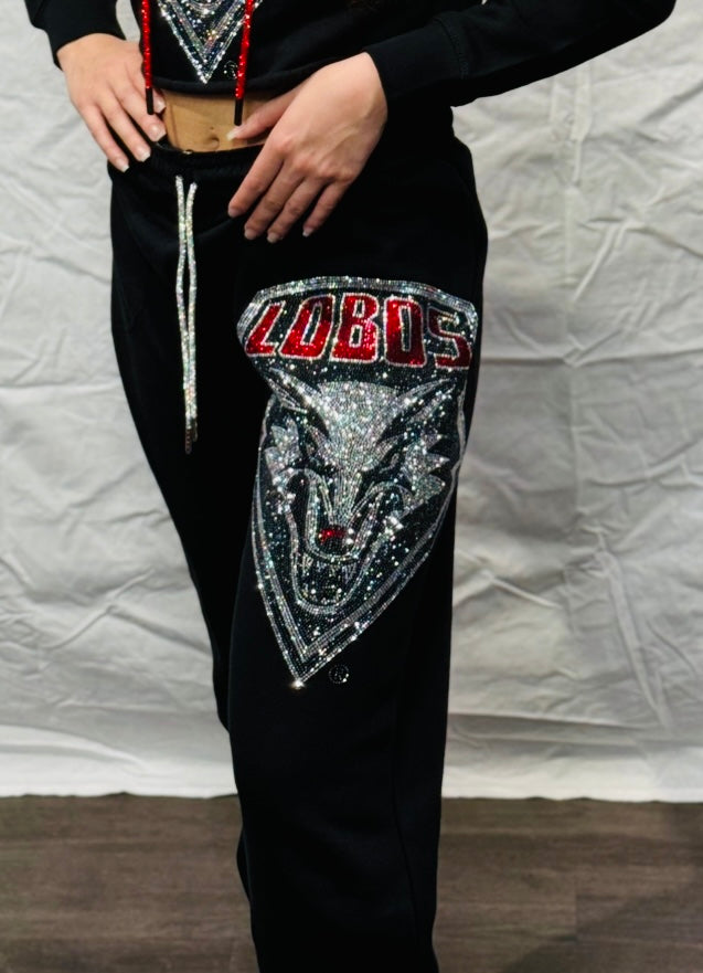 New Mexico Lobos Pants Rhinestone Hoodie