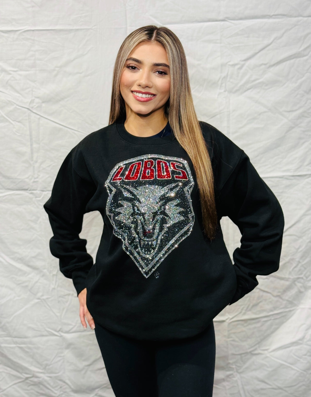 New Mexico UNM Lobos Rhinestone Sweater