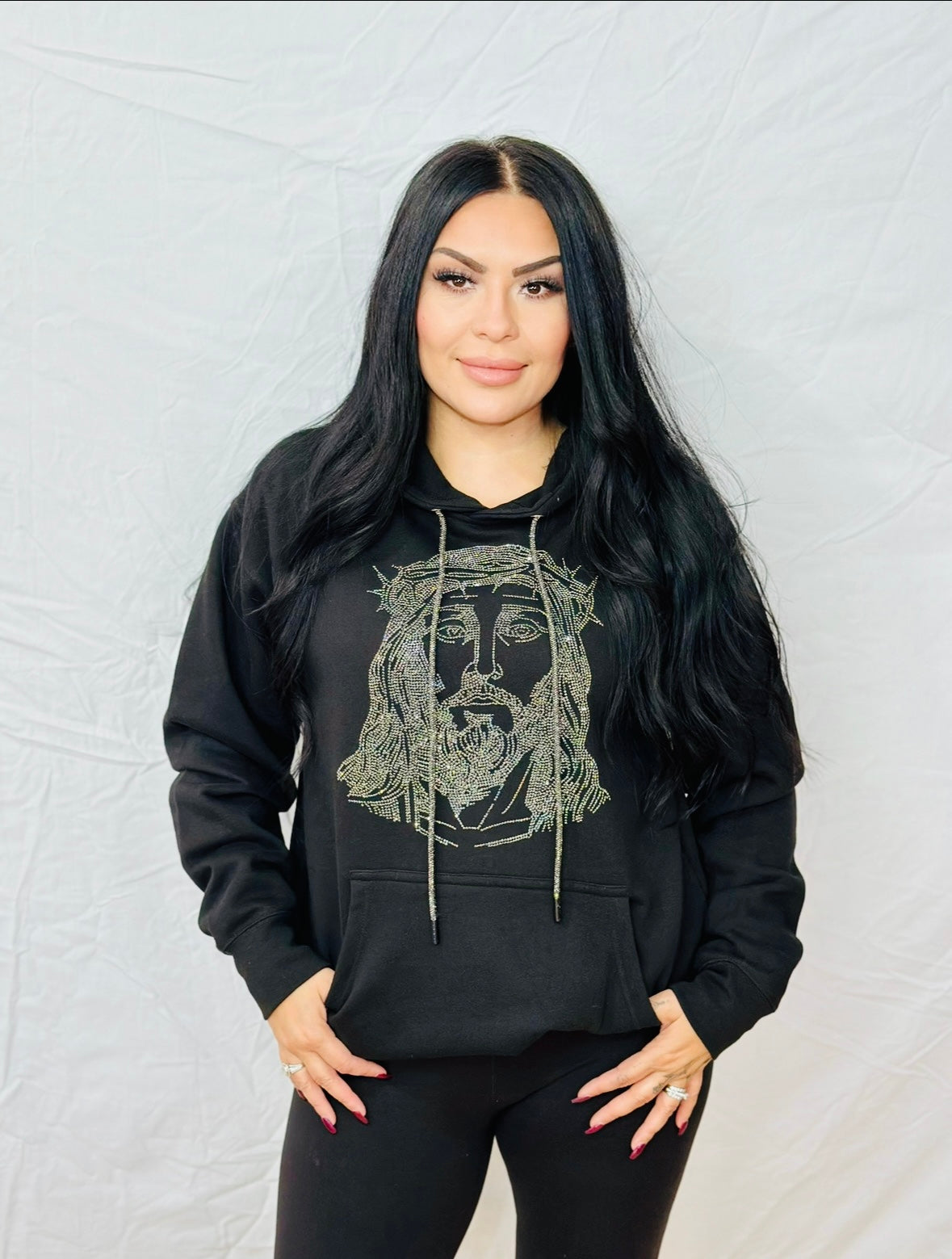 Jesus Rhinestone Hoodie