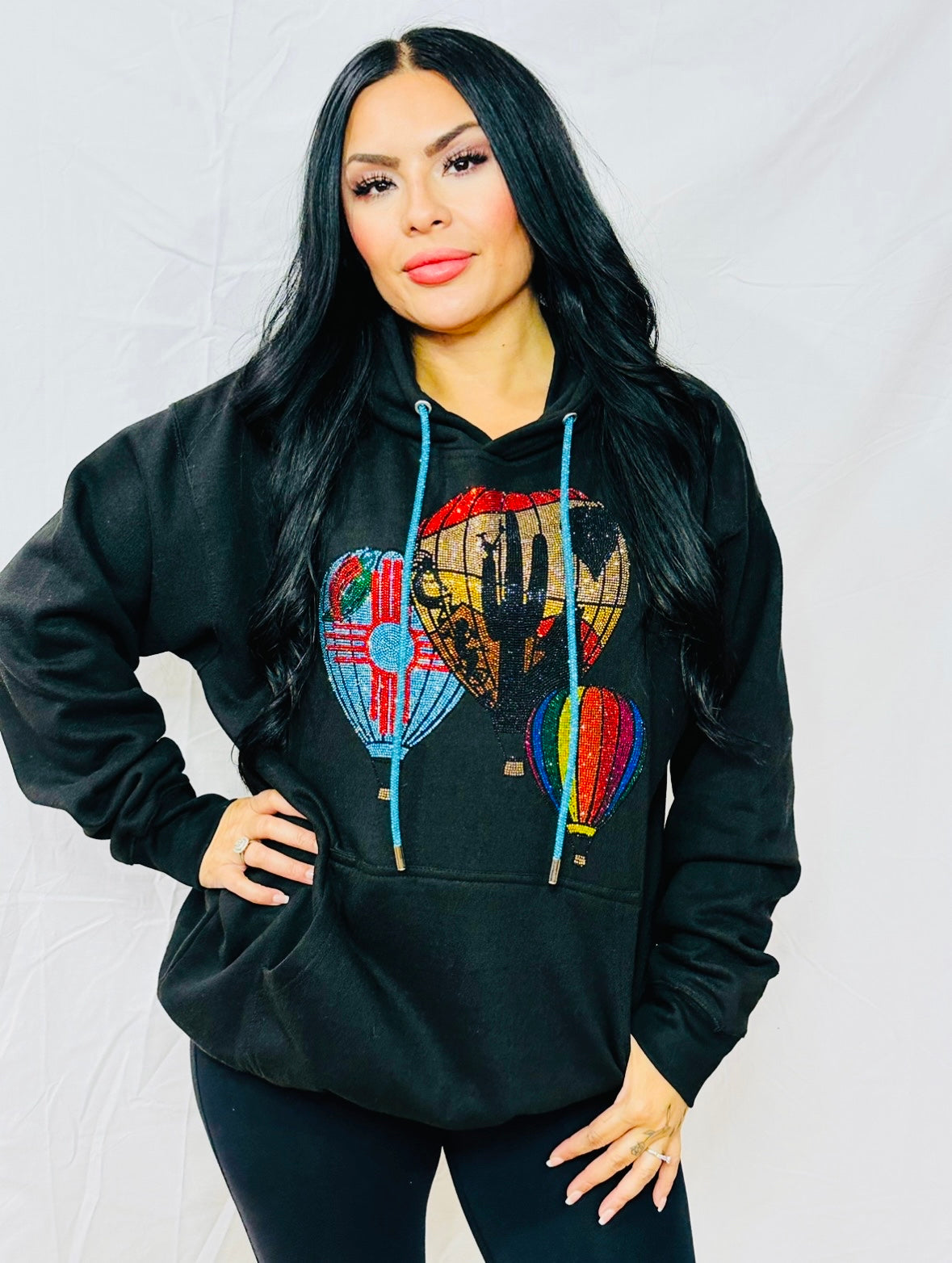 Hot Air NM Balloon Rhinestone Hoodie