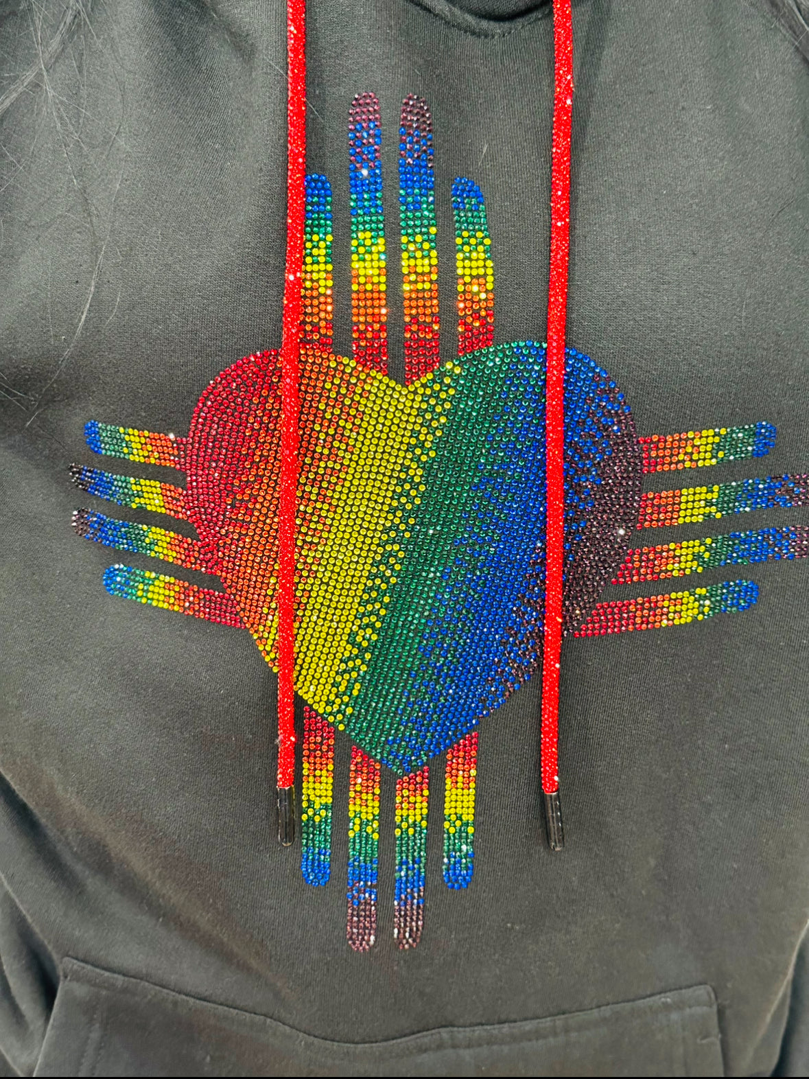 Rainbow Rhinestone Heart Zia