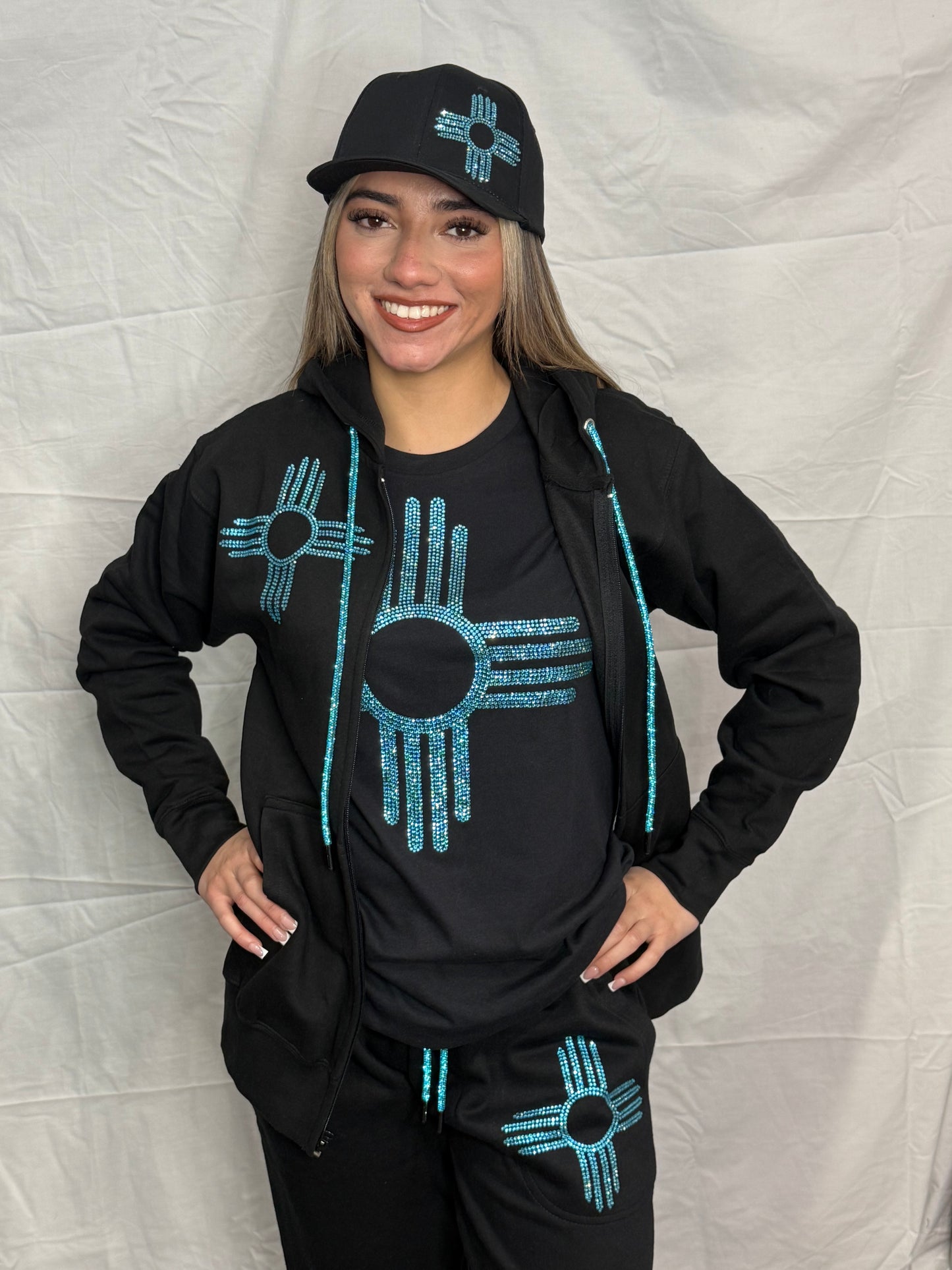 Turquoise Zia Rhinestone Pants