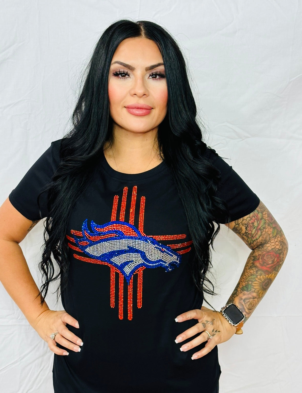 Broncos Rhinestone Zia T-Shirt