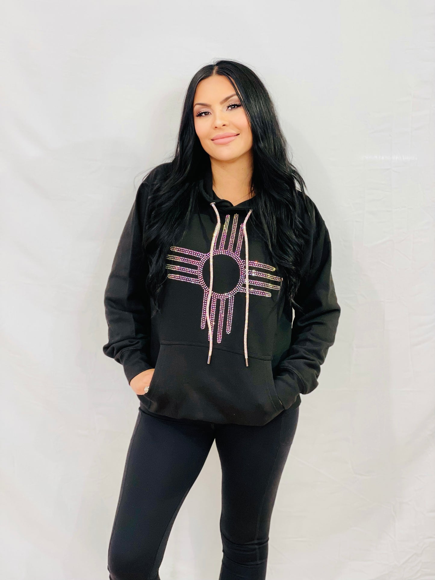 Iridescent Rhinestone Zia Hoodie