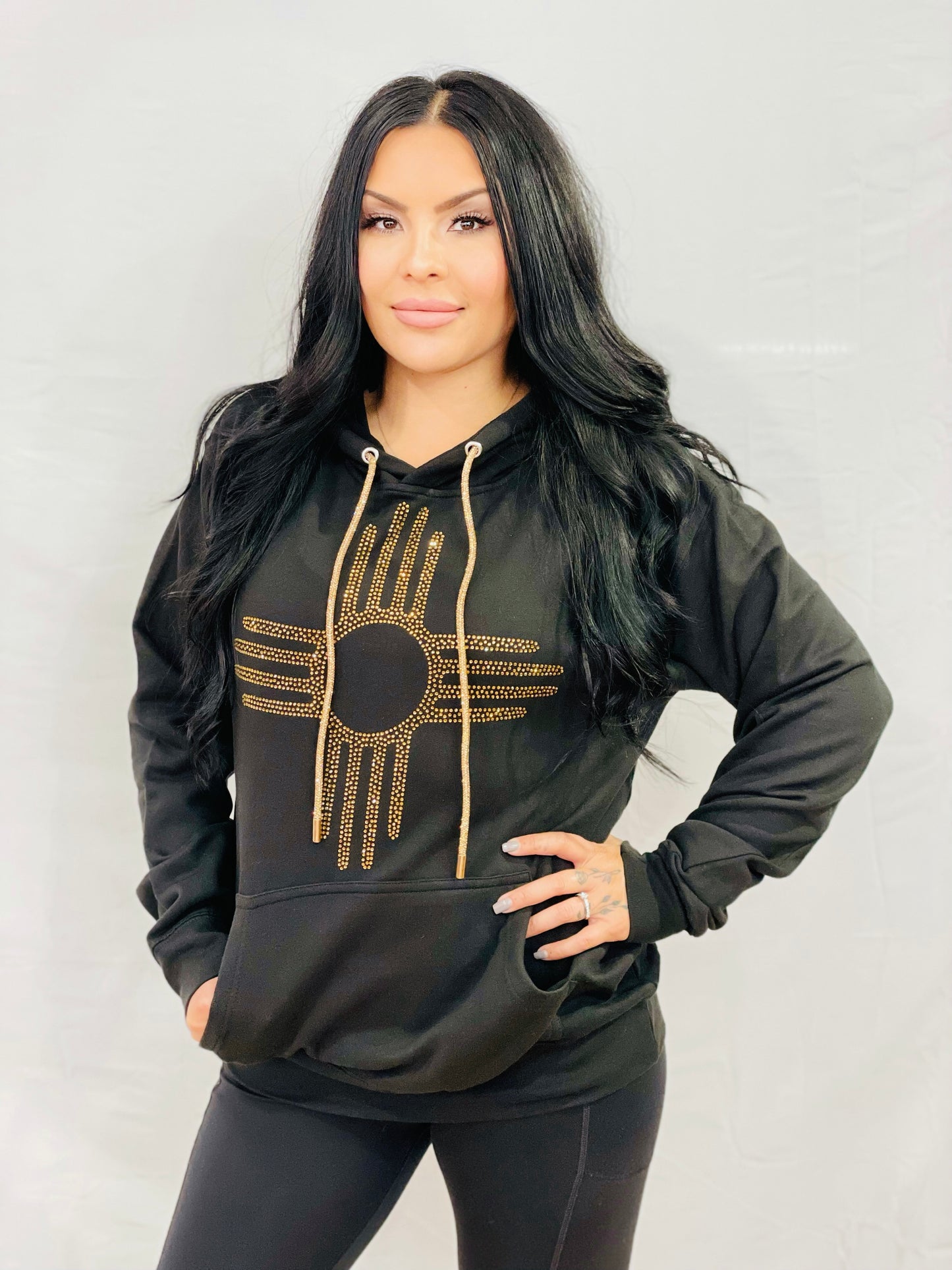 Gold Rhinestone Zia Hoodie