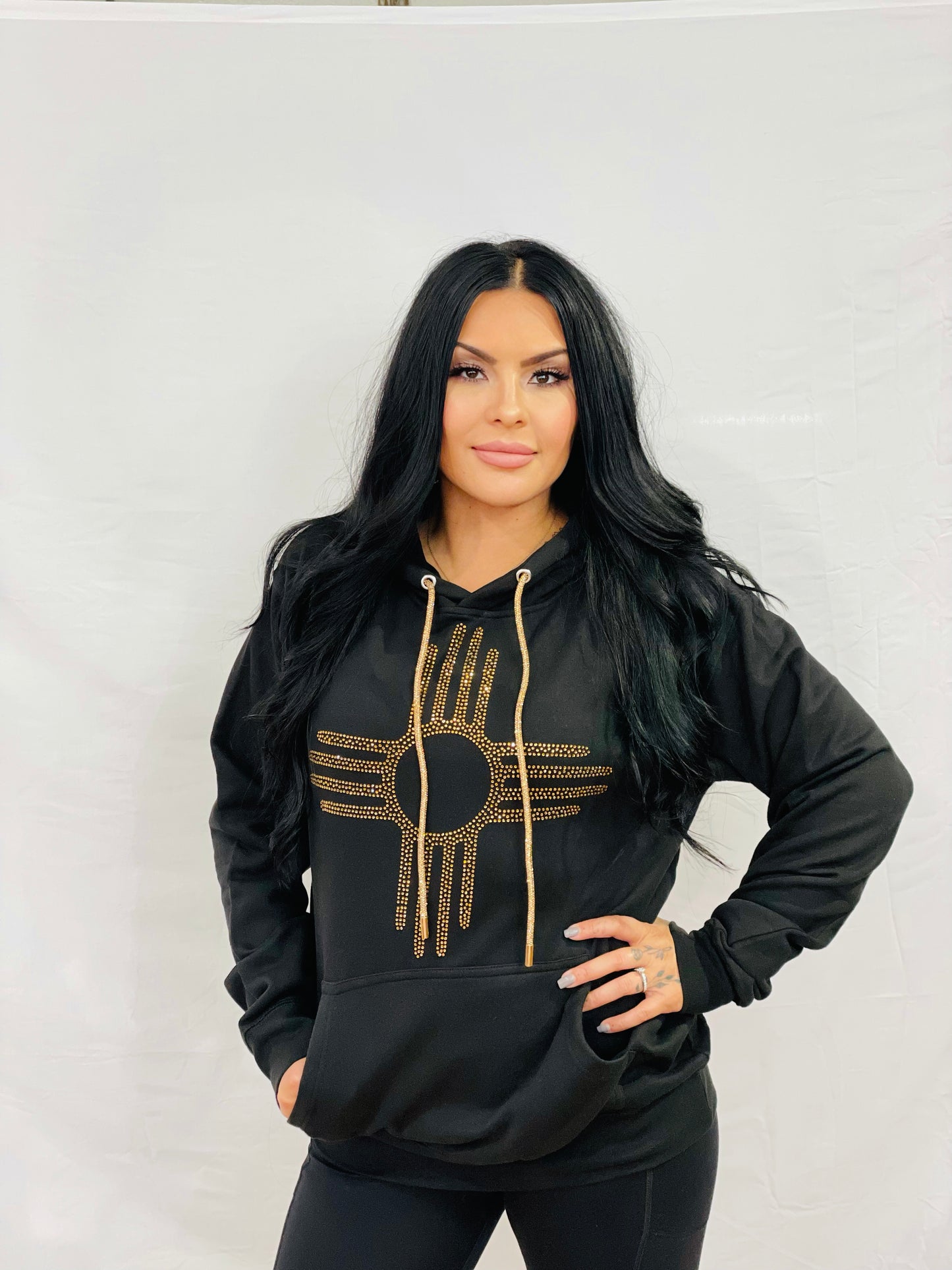 Gold Rhinestone Zia Hoodie