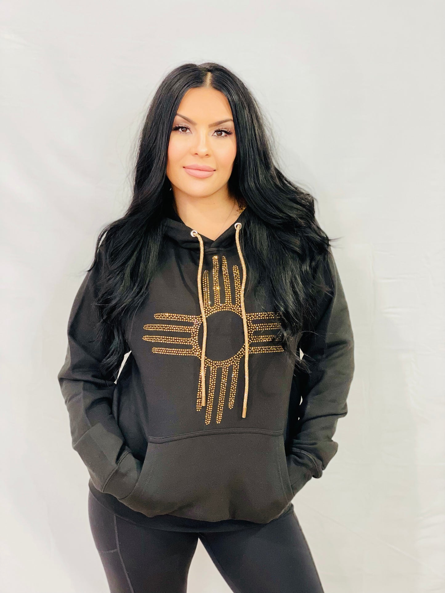 Gold Rhinestone Zia Hoodie