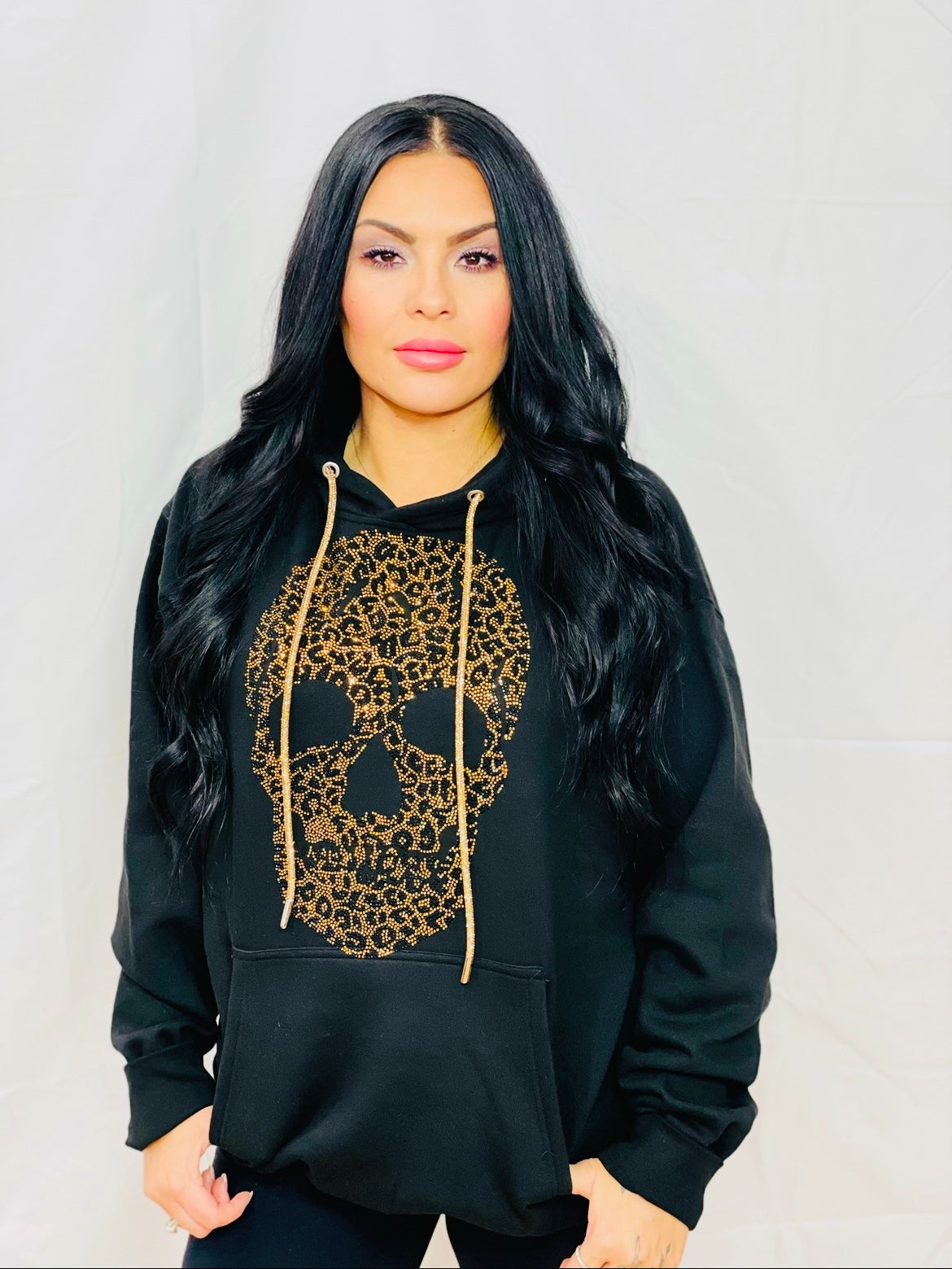 Leopard Rhinestone Skull