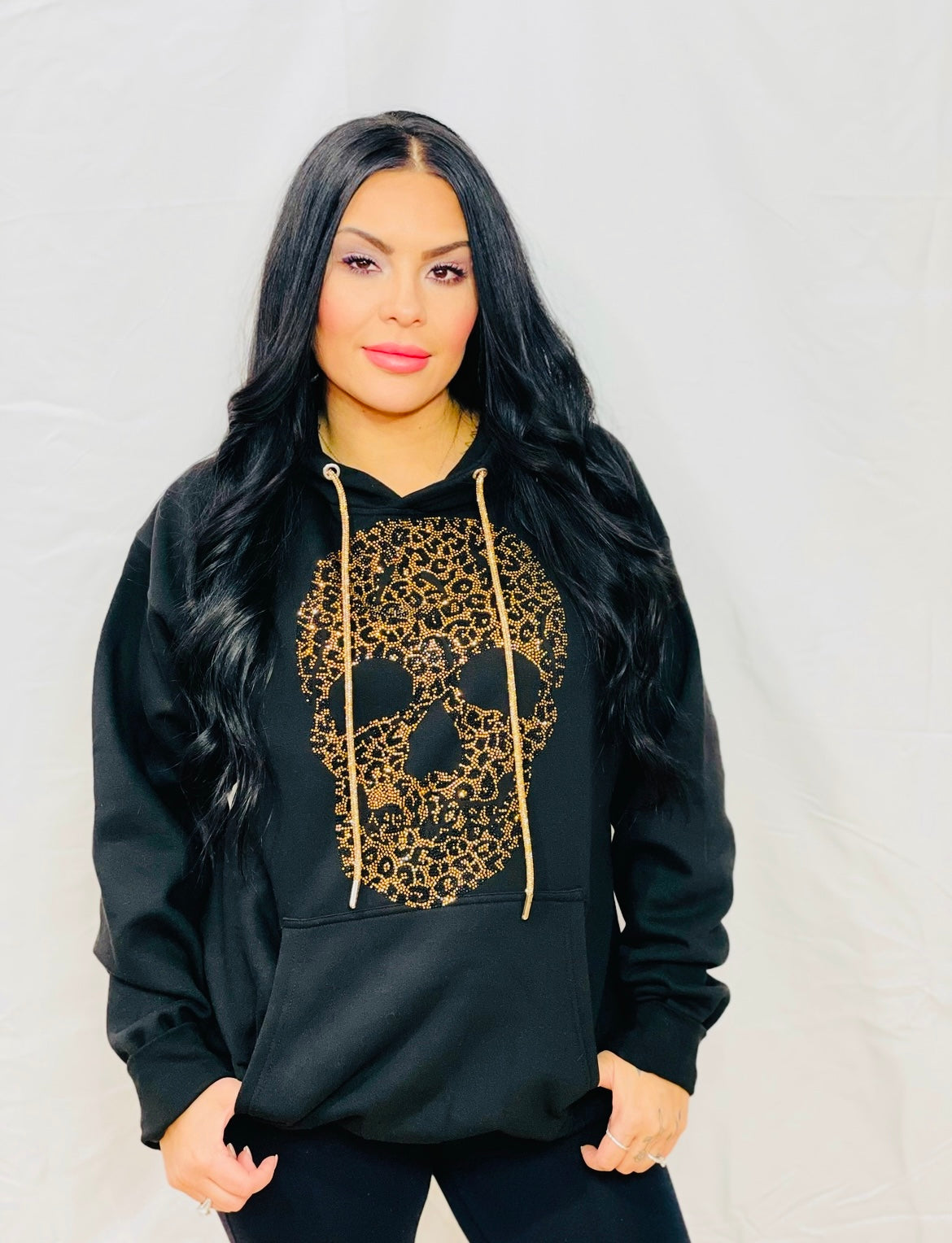 Leopard Rhinestone Skull