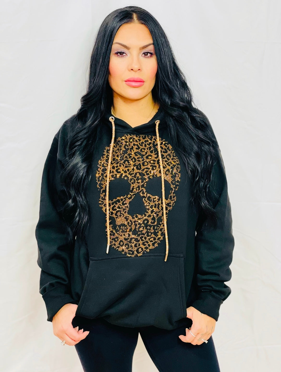 Leopard Rhinestone Skull