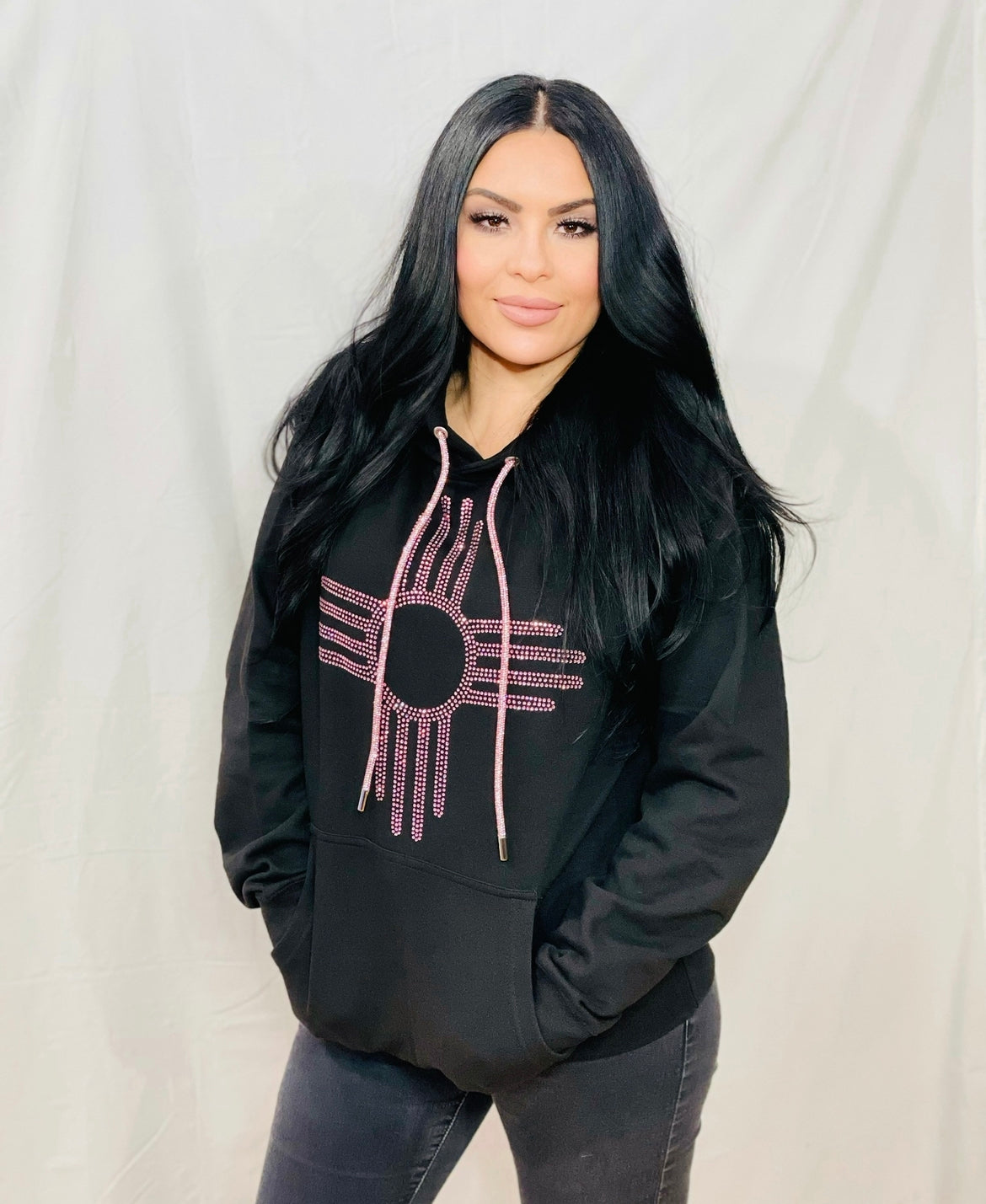 Pink Rhinestone Zia Hoodie