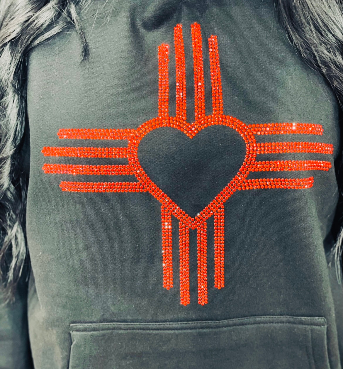 Red Heart Zia Rhinestone Hoodie