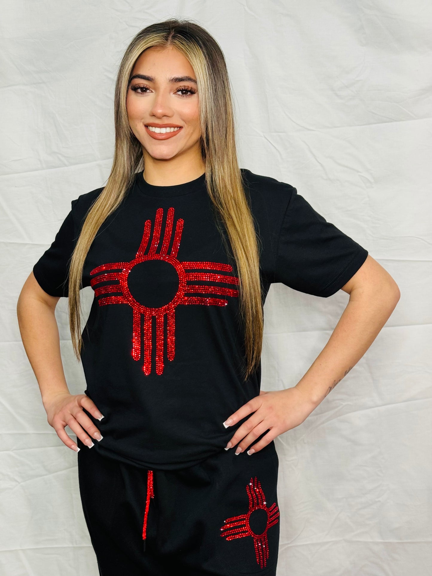 Red Zia Rhinestone T-Shirt