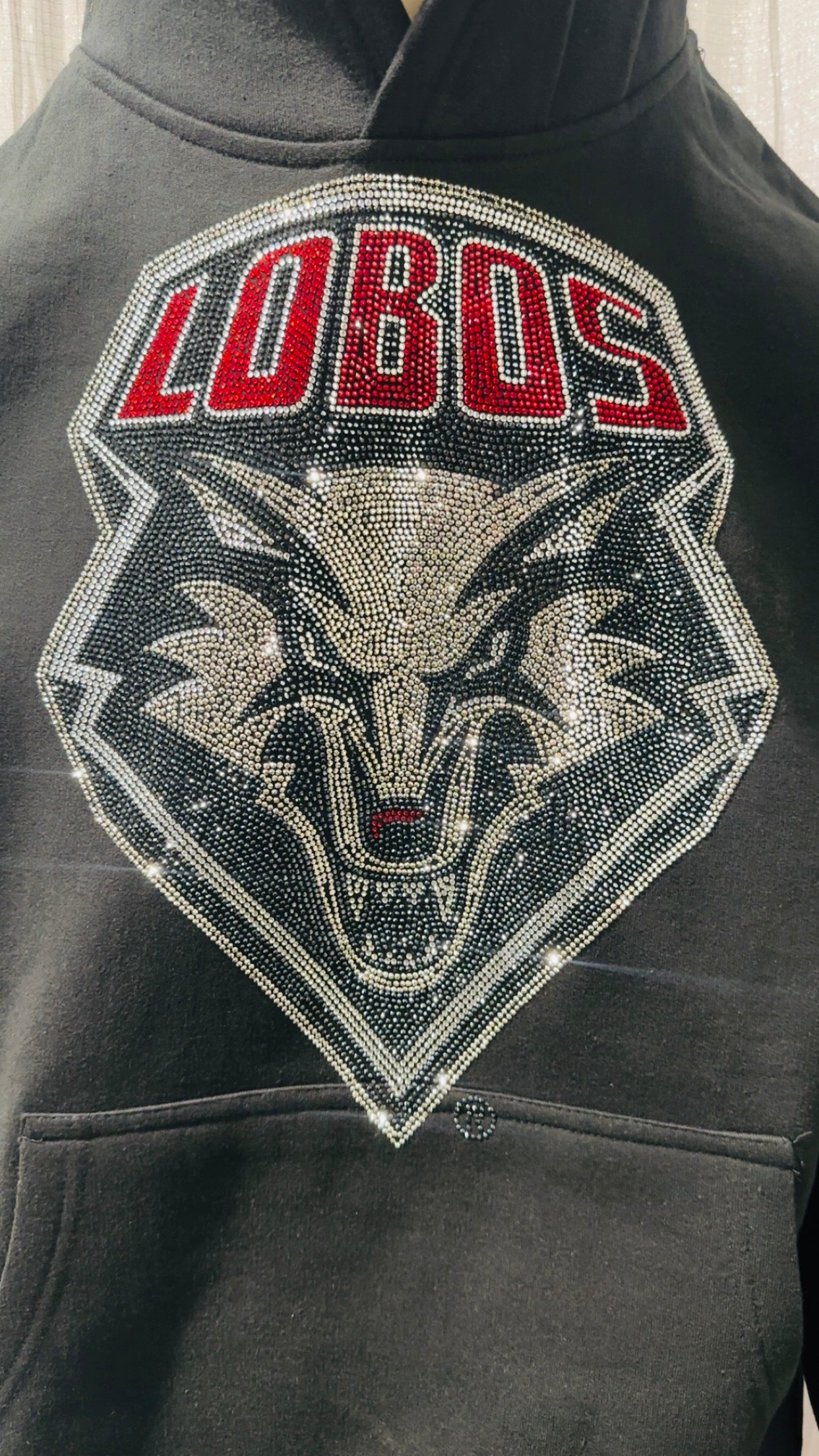 New Mexico UNM Lobos Rhinestone Hoodie