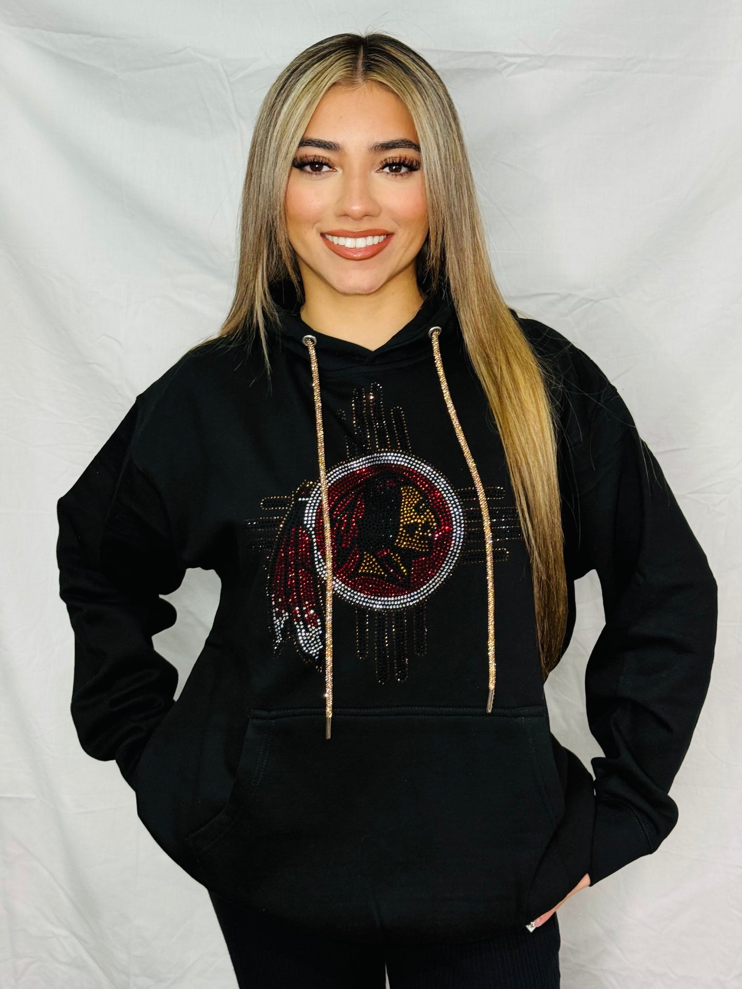 Zia Redskins Rhinestone Hoodie