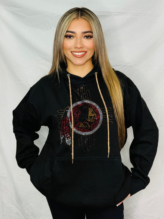 Zia Redskins Rhinestone Hoodie