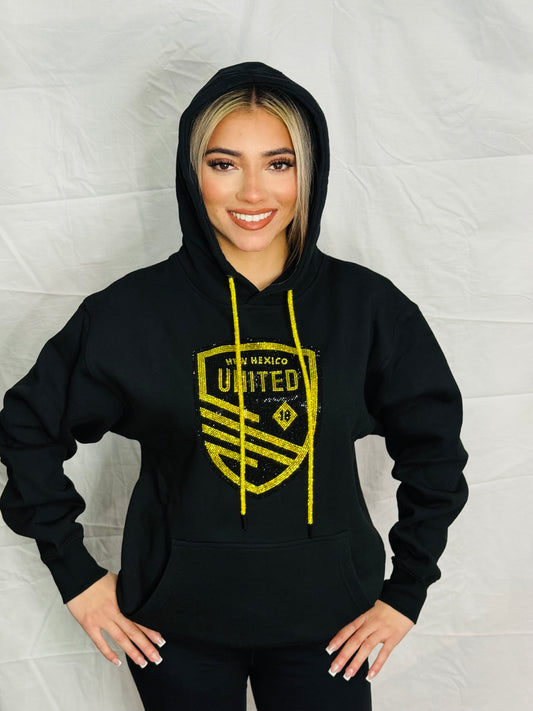 Yellow New Mexico United Rhinestone Hoodie