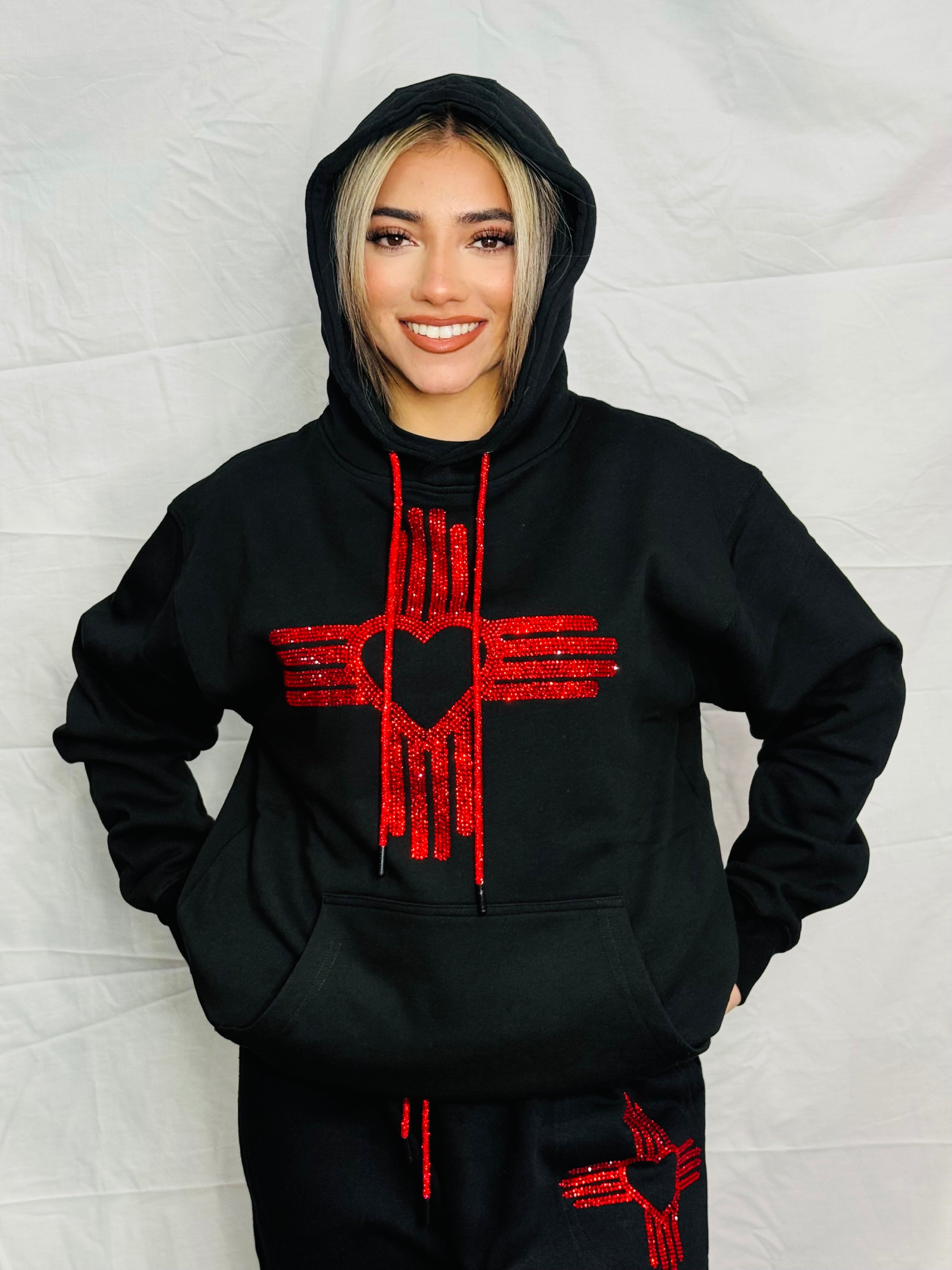 トップス BEP RHINESTONED HEARTBREAK LOGO HOODIE L Breakthrough Rhinestone Hoodie – Broken Promises Co