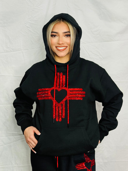 Red Heart Zia Rhinestone Hoodie