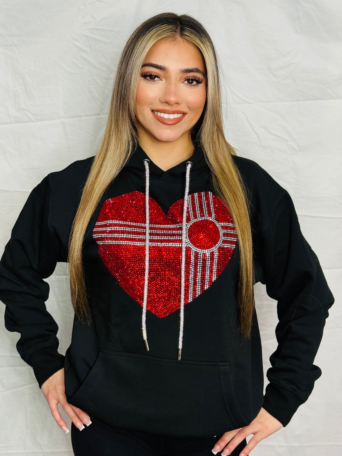 Heart Zia Rhinestone Hoodie