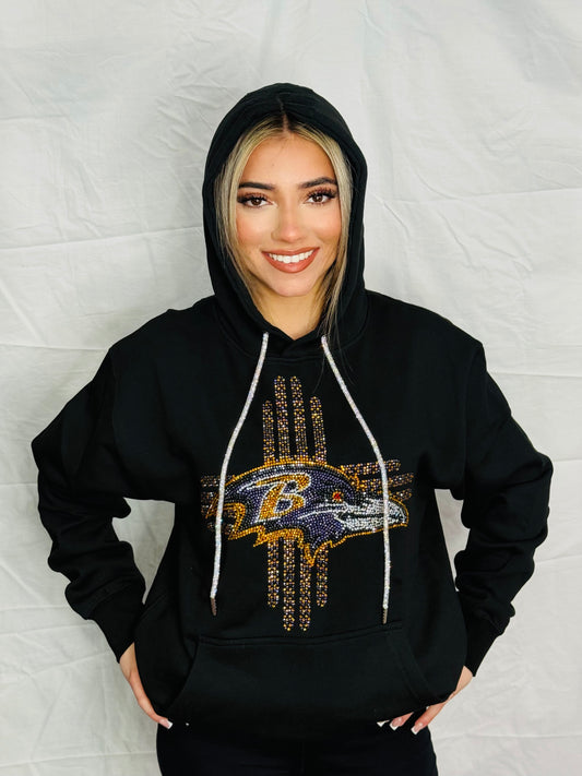 Zia Baltimore Ravens Rhinestone Hoodie