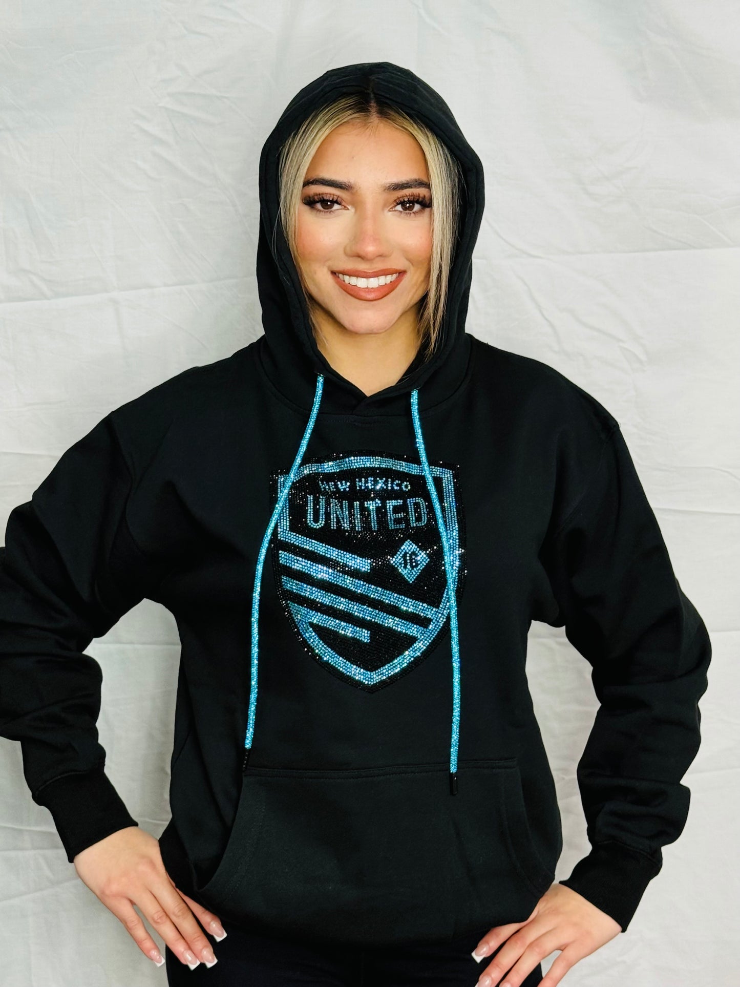 Turquoise New Mexico United Rhinestone Hoodie