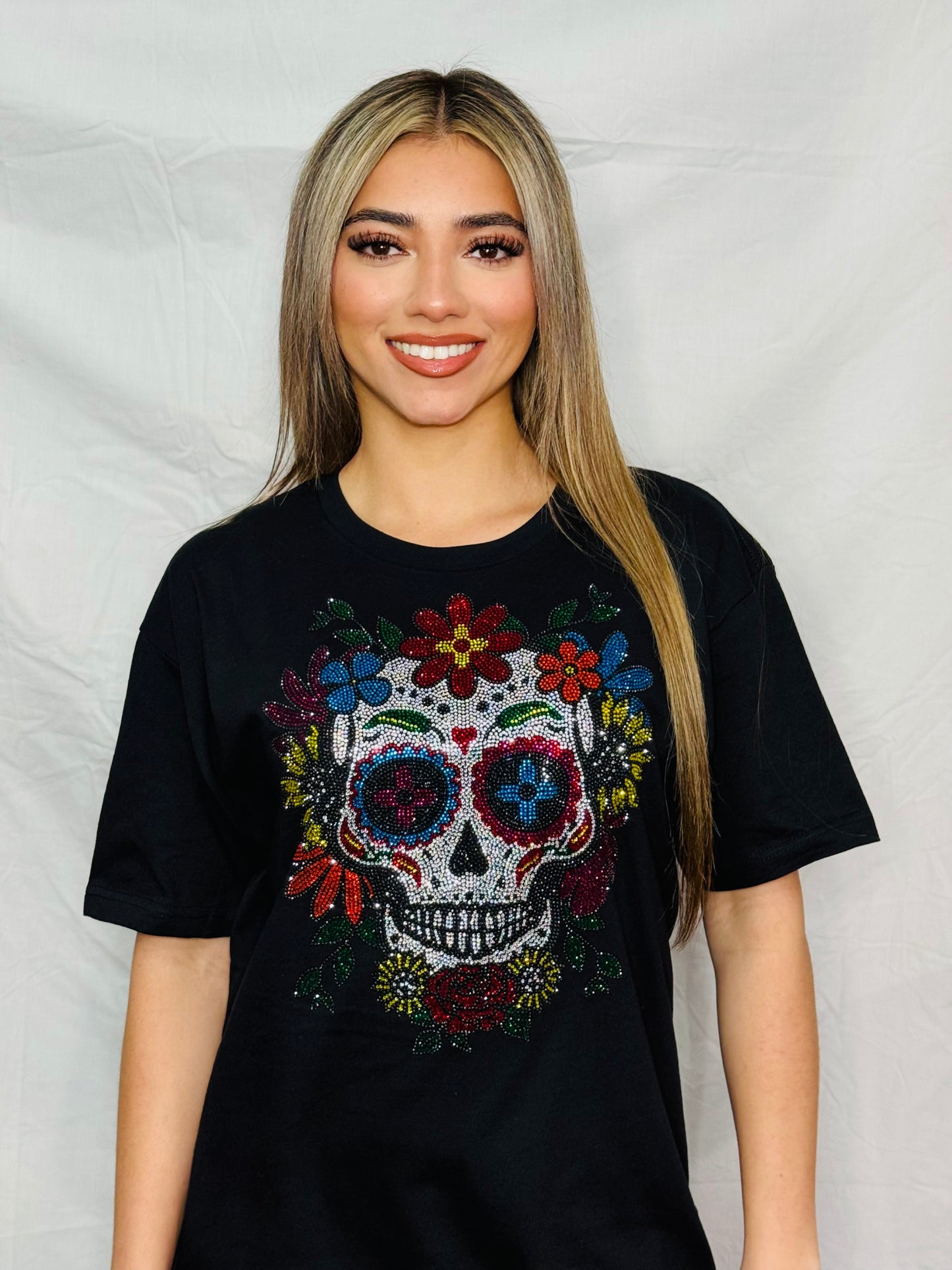 Dia De Los Muertos Rhinestone T-Shirt