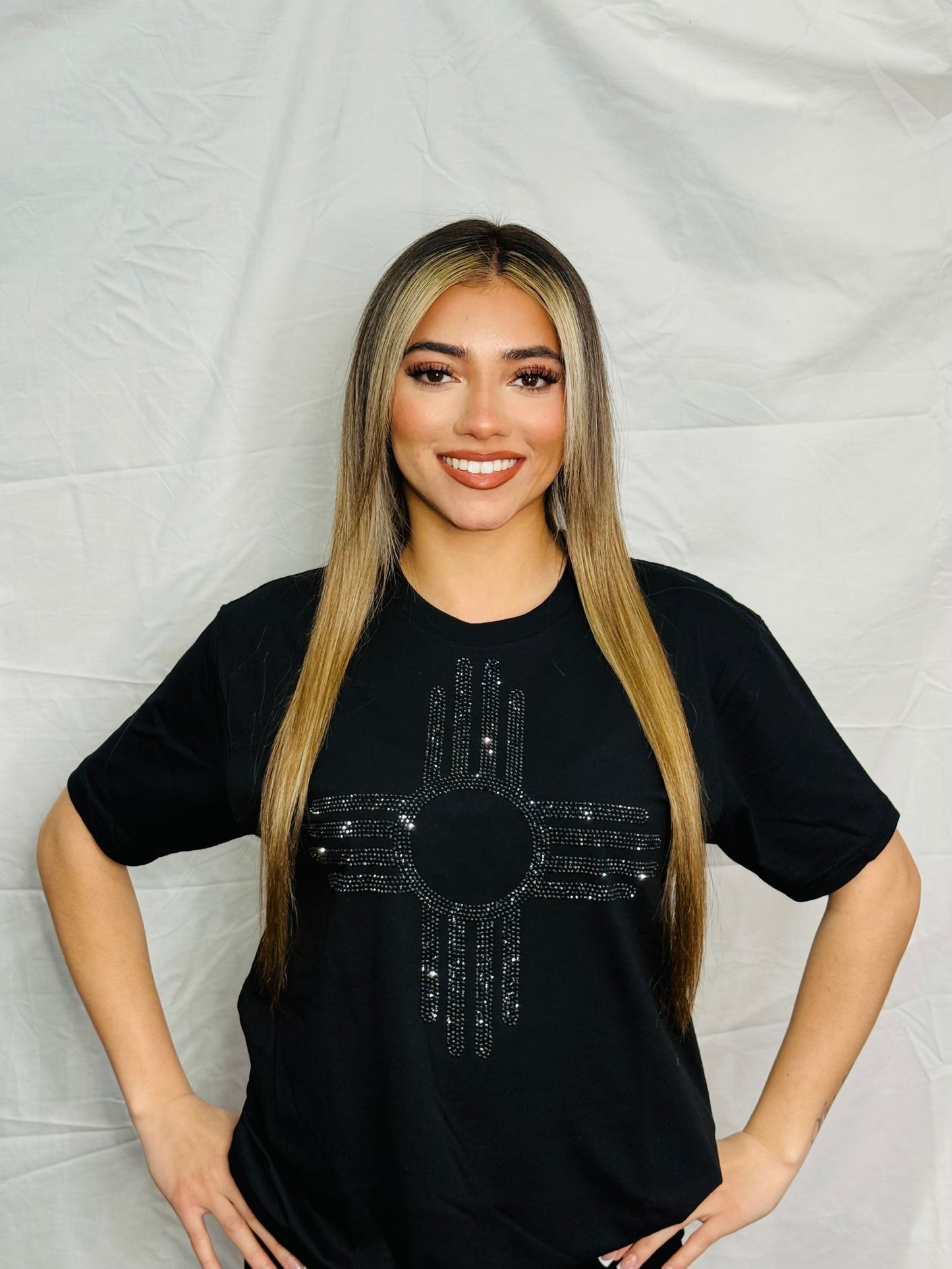 Black Zia Rhinestone T-Shirt