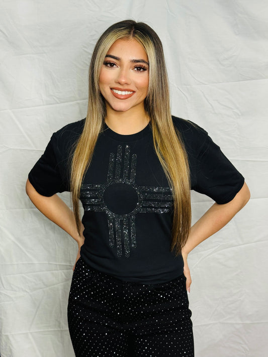 Black Zia Rhinestone T-Shirt