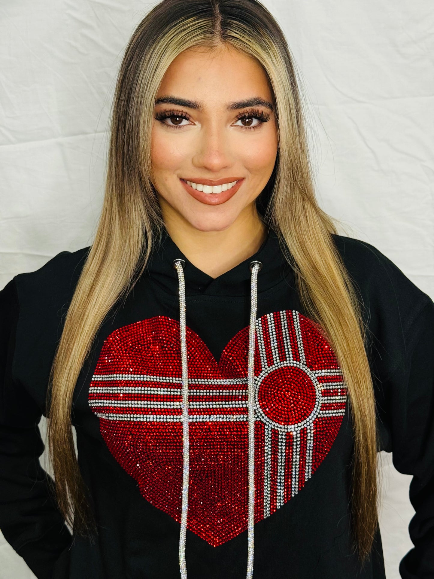 Heart Zia Rhinestone Hoodie
