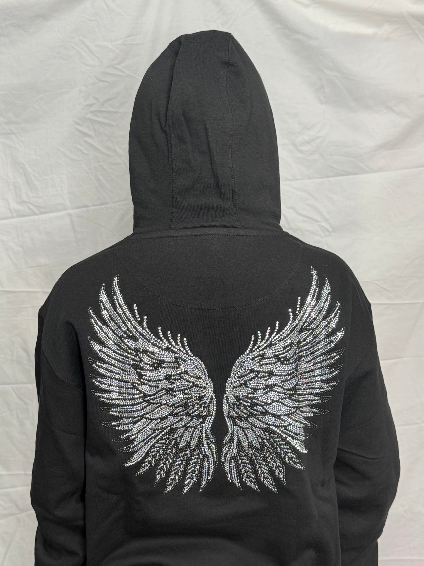 New Angel Wings Rhinestone Hoodie