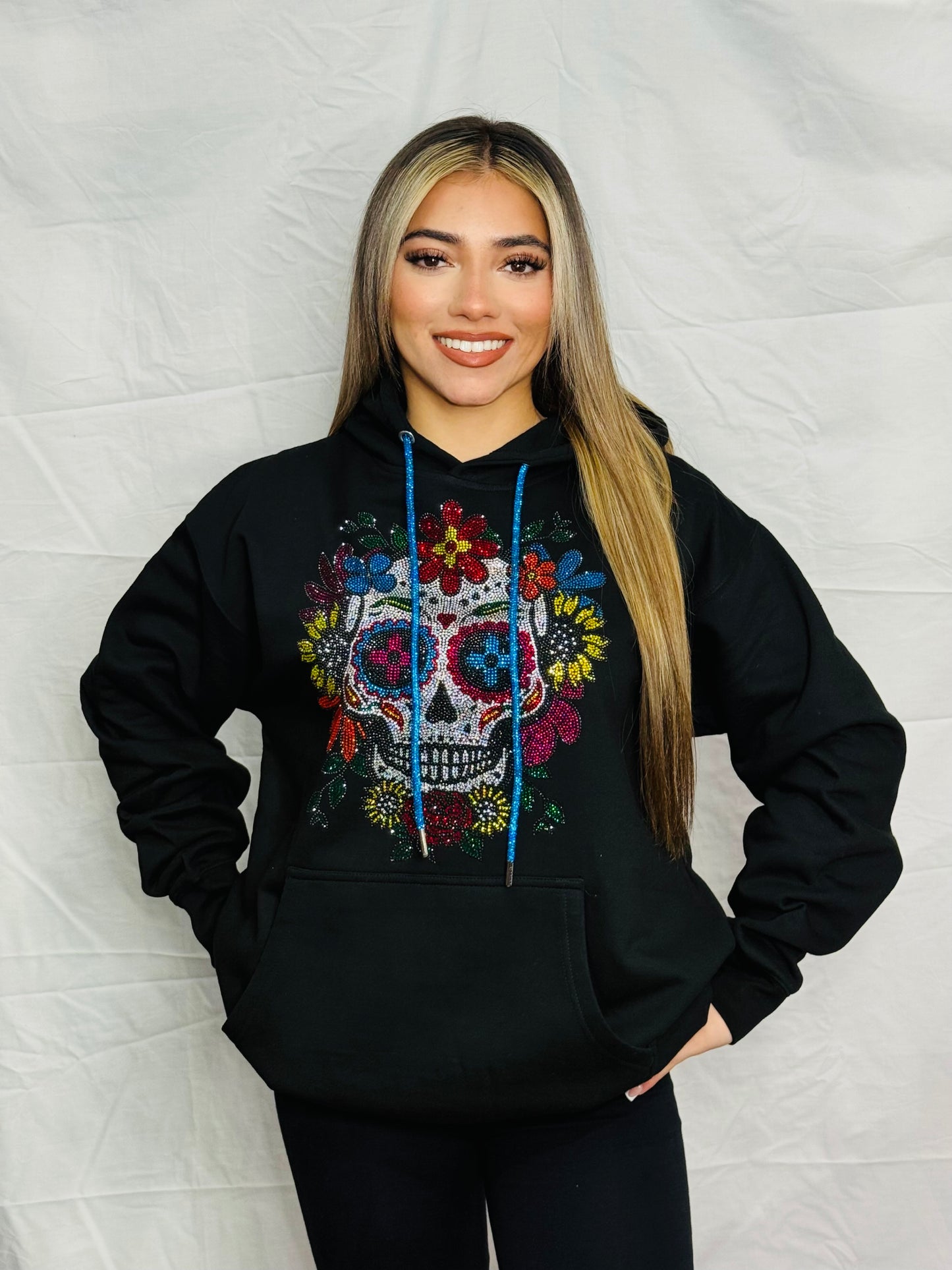 Rhinestone Dia De Los Muertos Hoodie