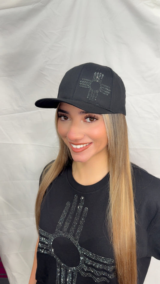 Black Zia Rhinestone Hat