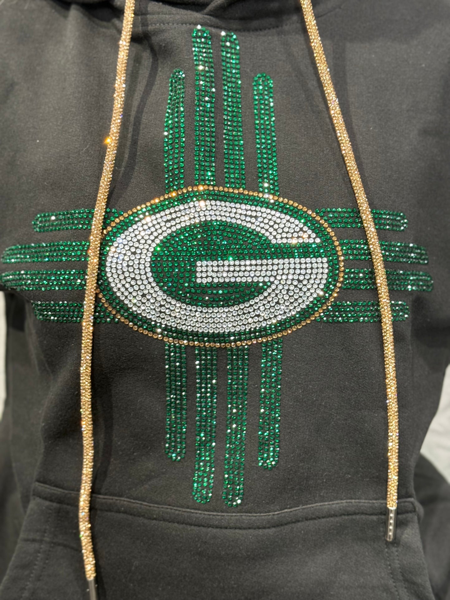 Zia Green Bay Rhinestone Hoodie