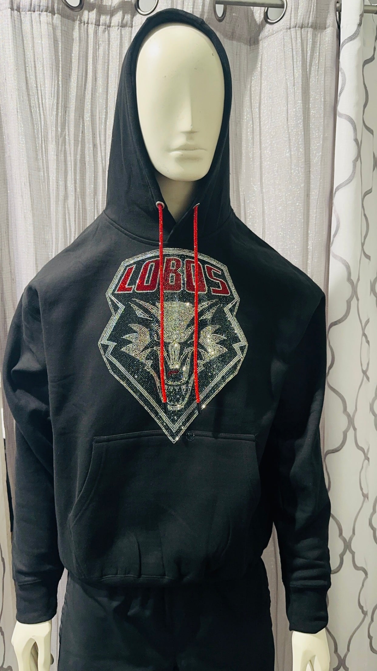 New Mexico UNM Lobos Rhinestone Hoodie