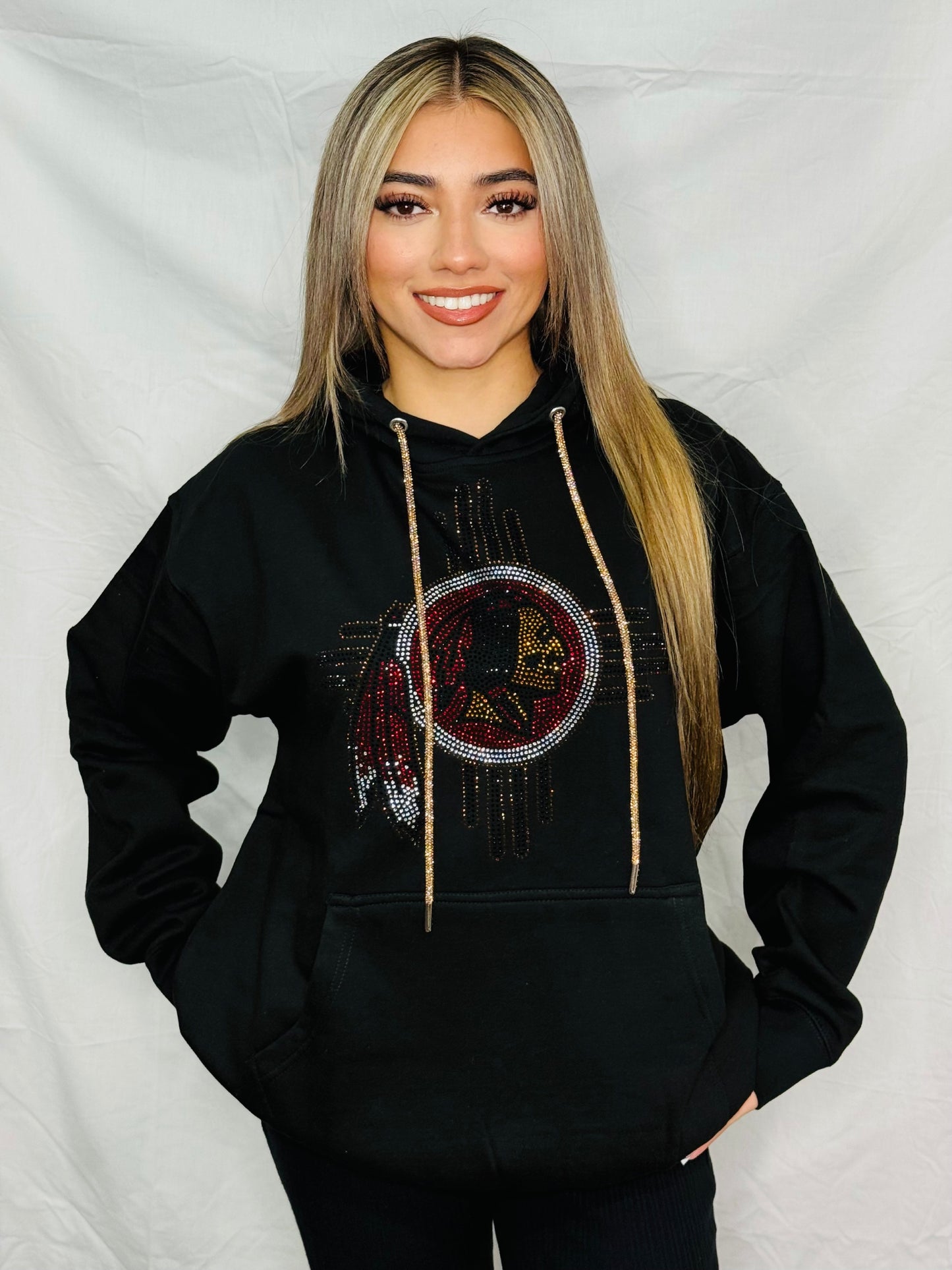Zia Redskins Rhinestone Hoodie