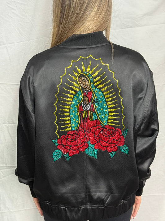 Guadalupe Rhinestone Bomber Jacket