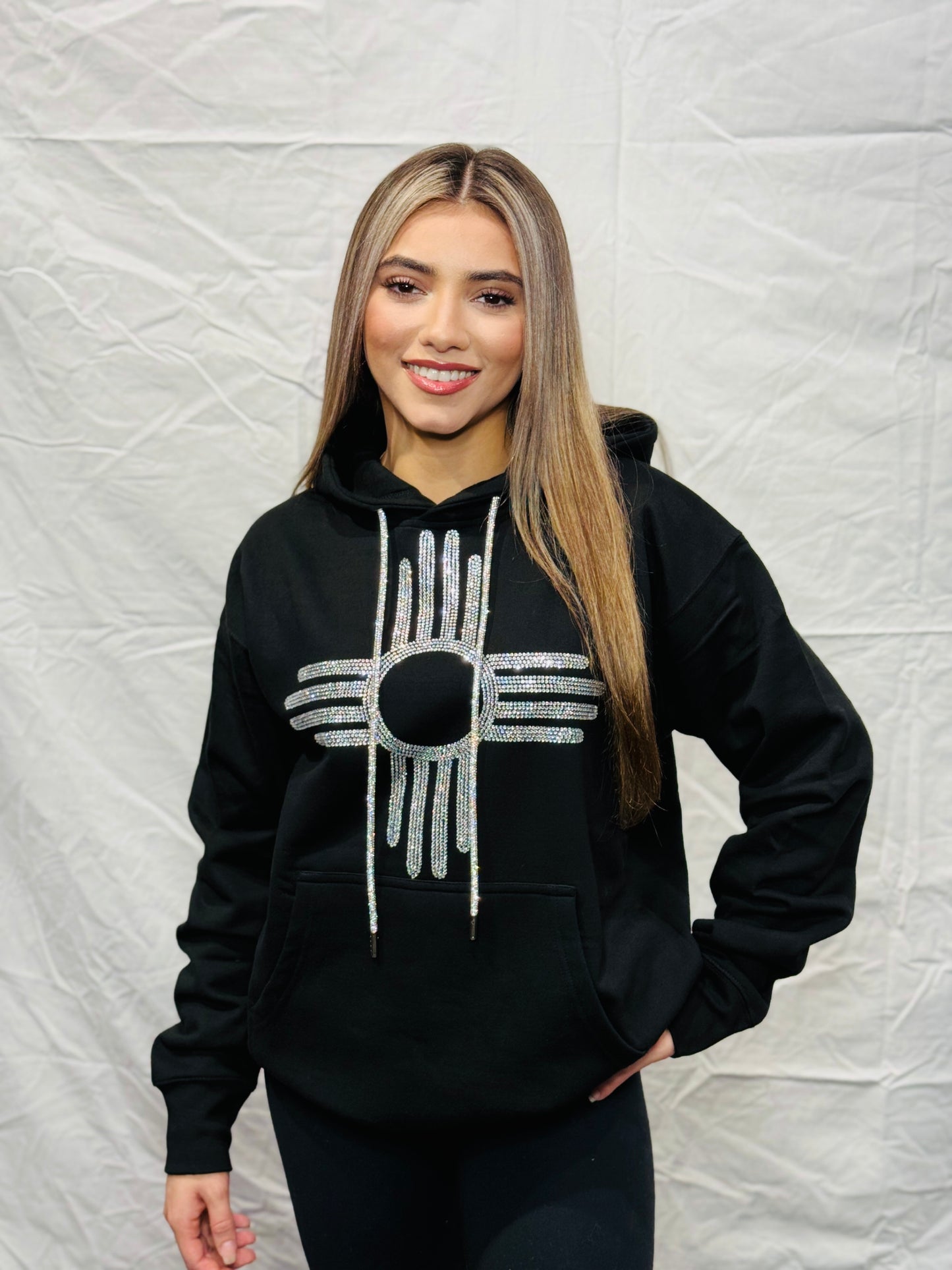 Silver Rhinestone Zia Hoodie