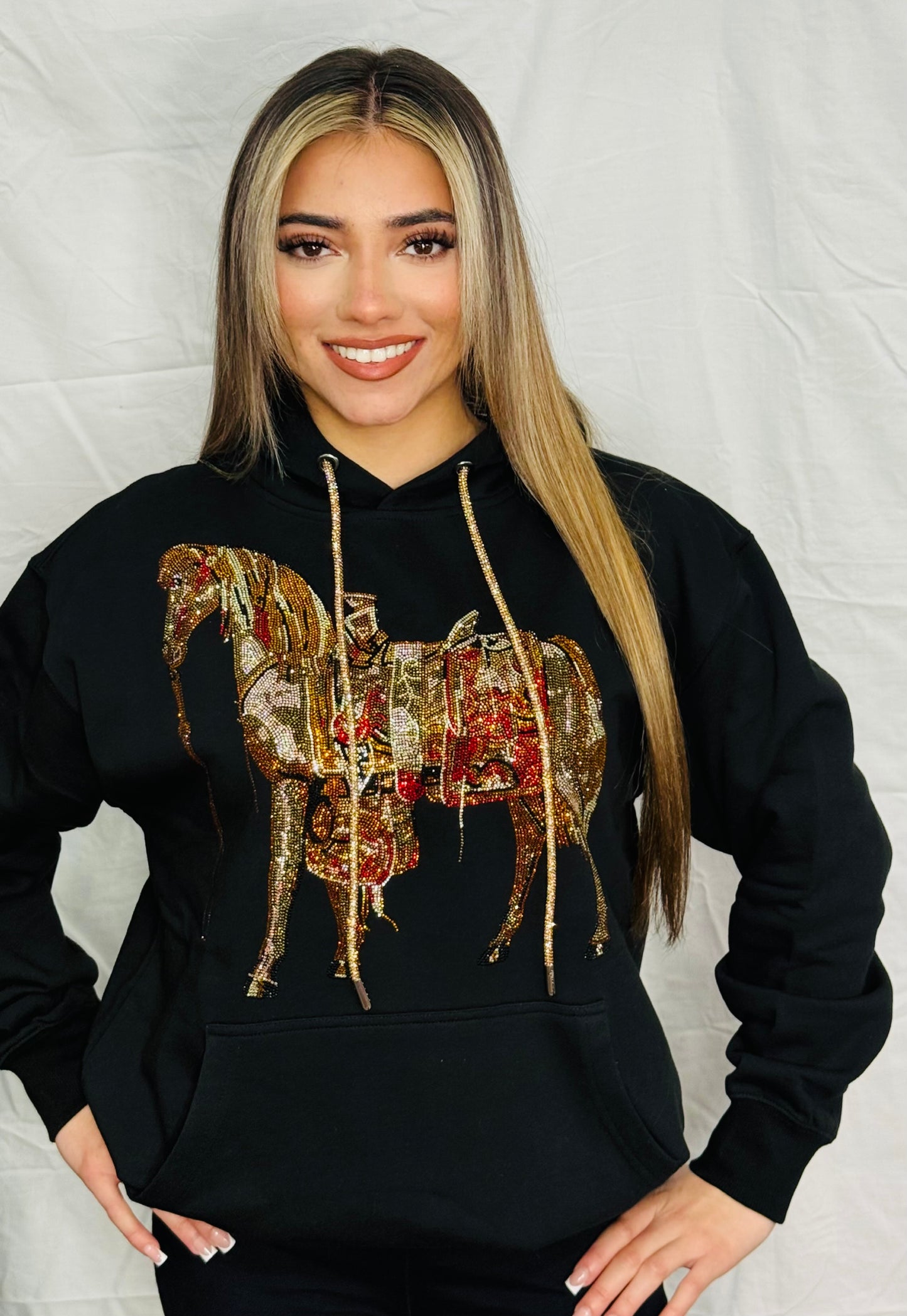 Horse Rhinestone Hoodie