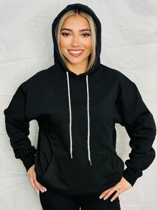 Traditional Angel Wings Rhinestone Hoodie