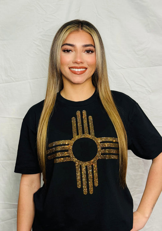 Gold Zia Rhinestone T-Shirt