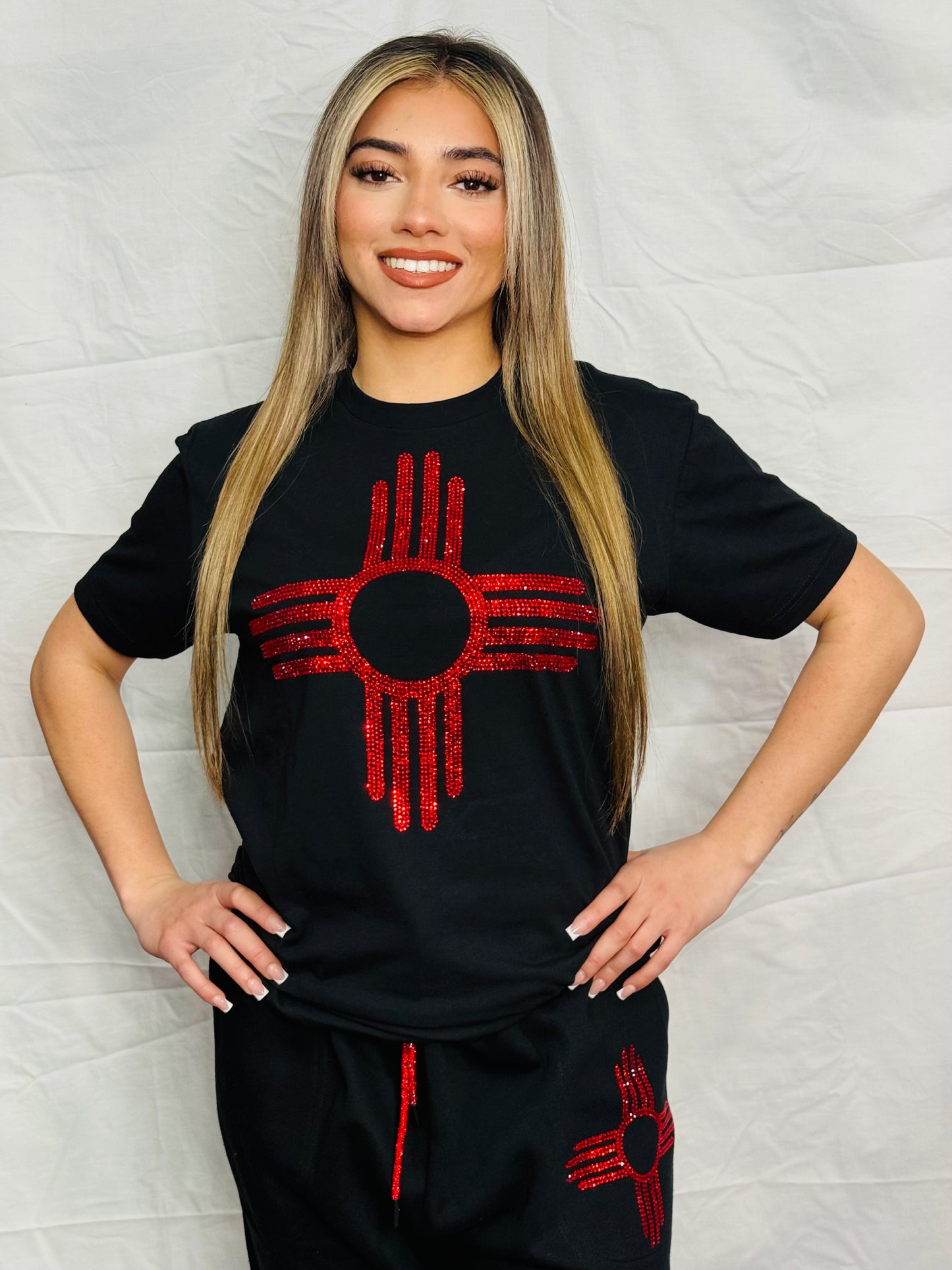 Red Zia Rhinestone T-Shirt