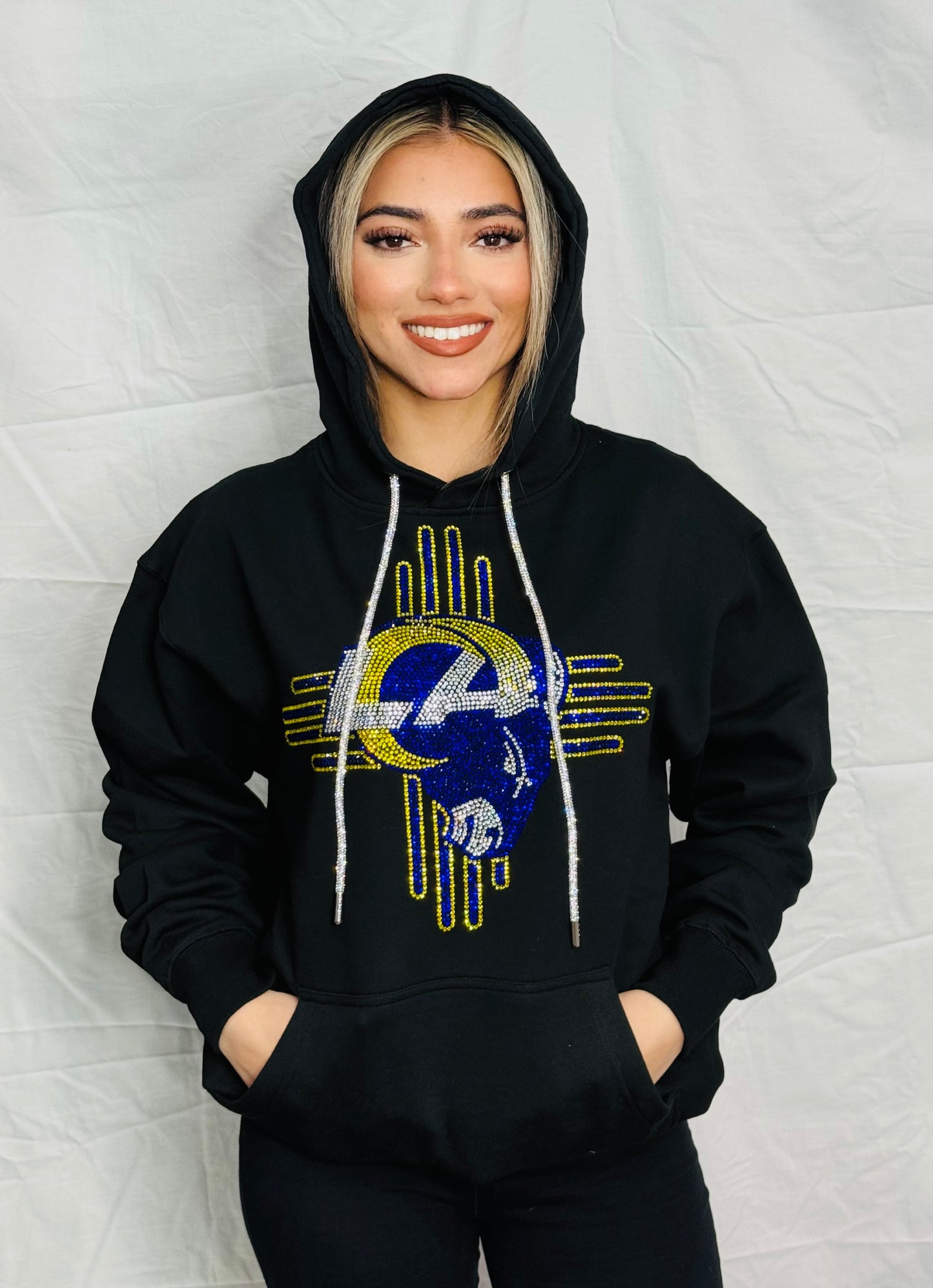 Zia LA Rams Rhinestone Hoodie