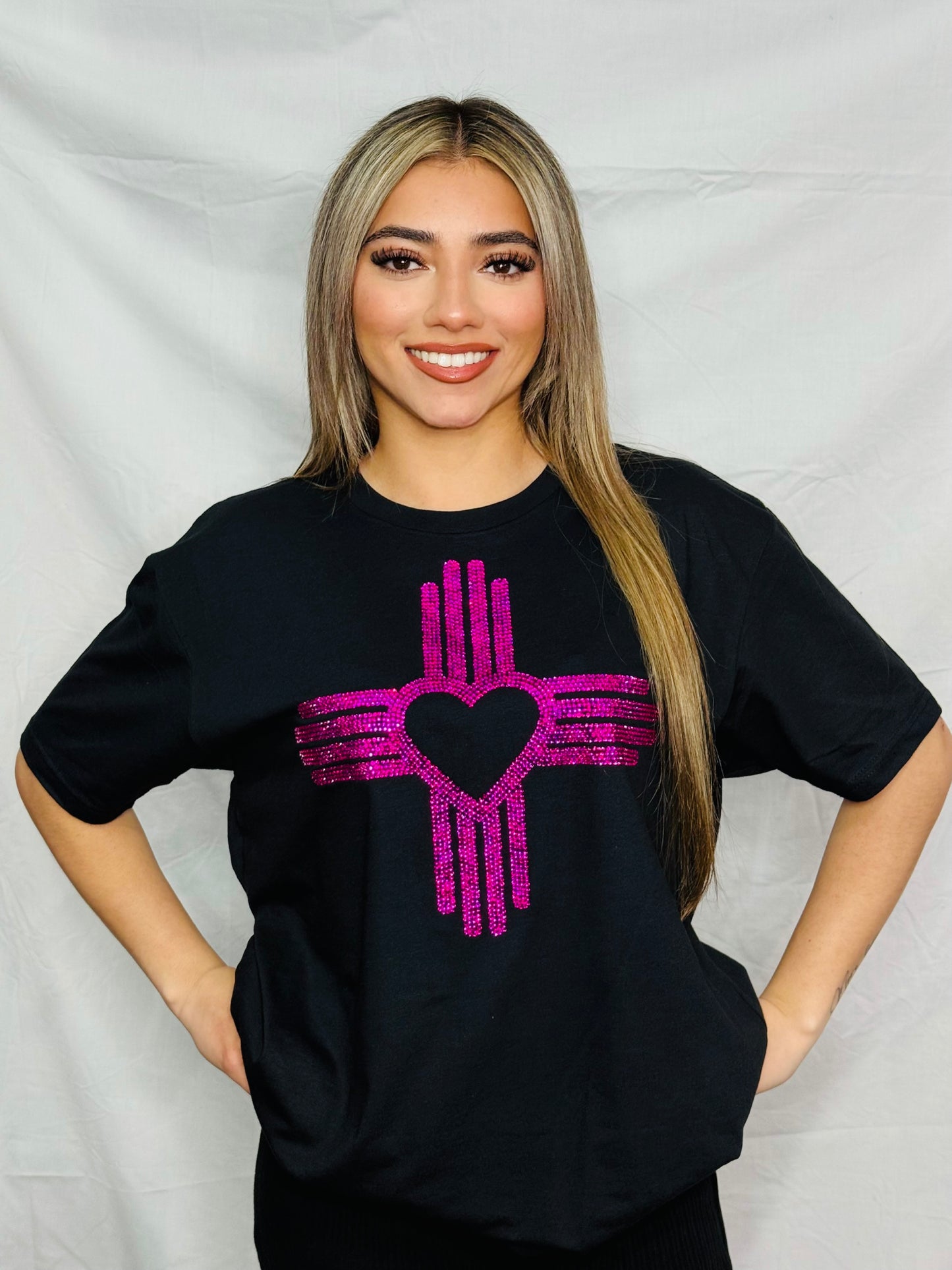 Hot Pink Zia Rhinestone T-Shirt