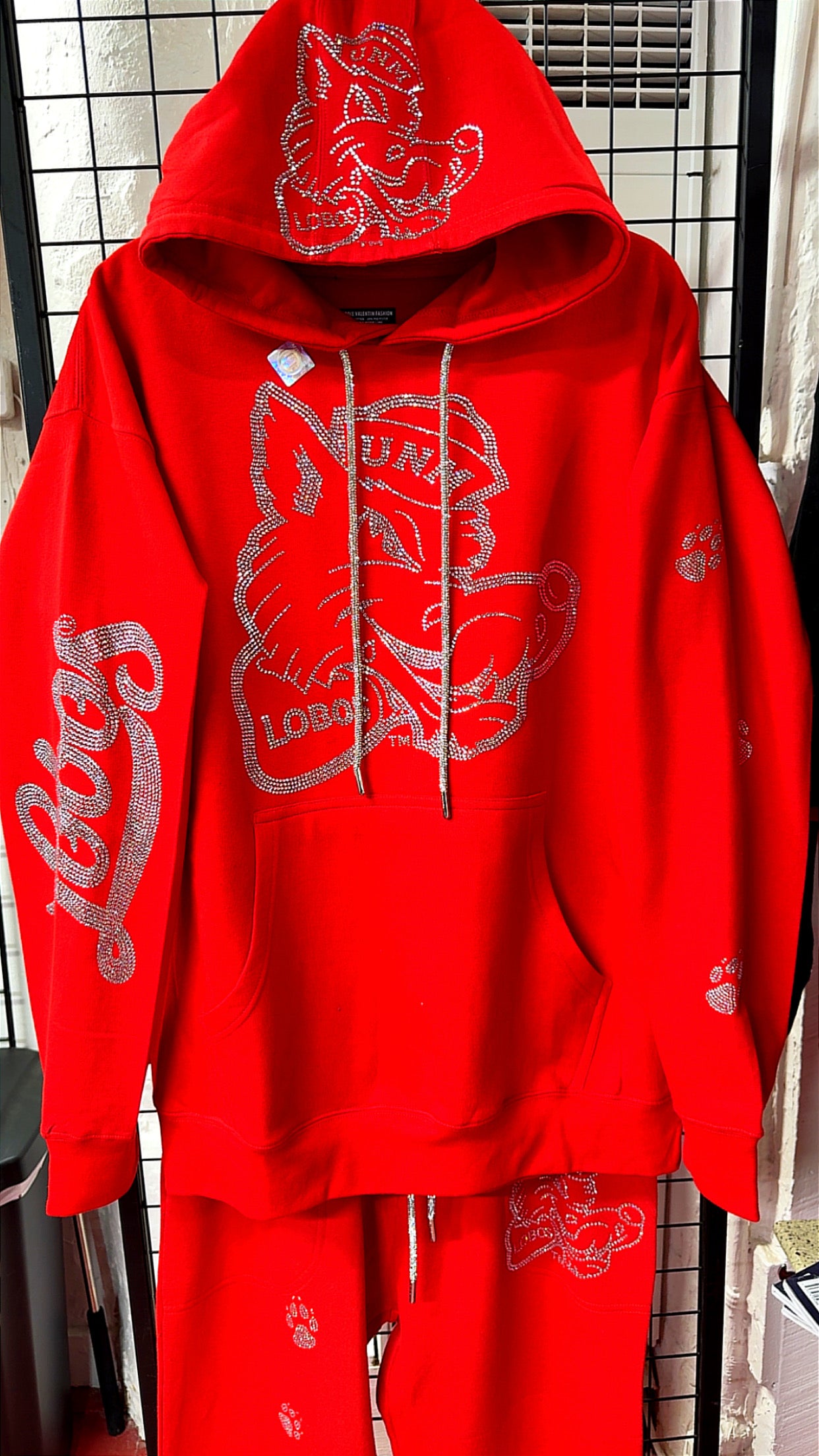Red Louie Lobo Rhinestone Hoodie