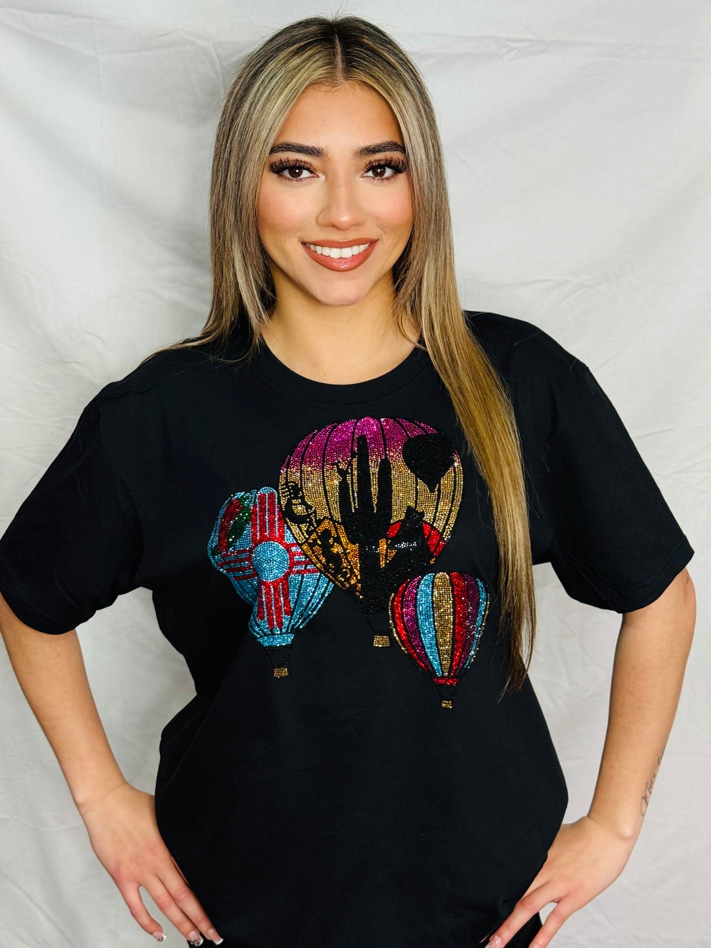 Hot Air Balloon Rhinestone T-Shirt