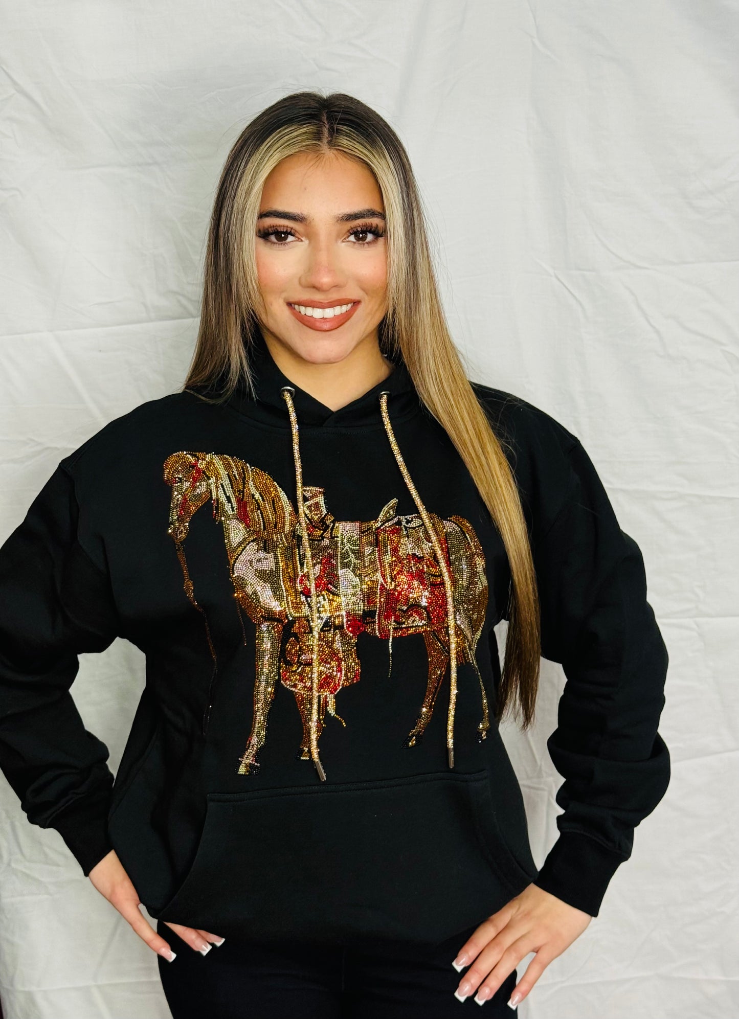Horse Rhinestone Hoodie